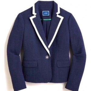 NWT J. Crew Classic Navy Blazer with White Accents Size 00​